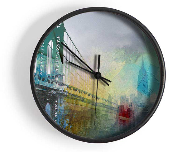 Retro City Patchwork Clock - Wallart-Direct UK