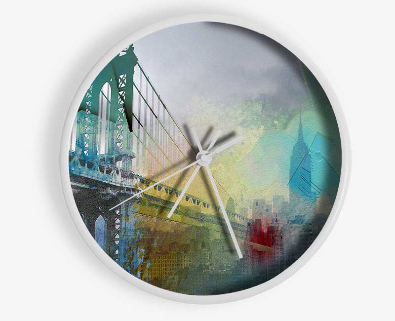 Retro City Patchwork Clock - Wallart-Direct UK