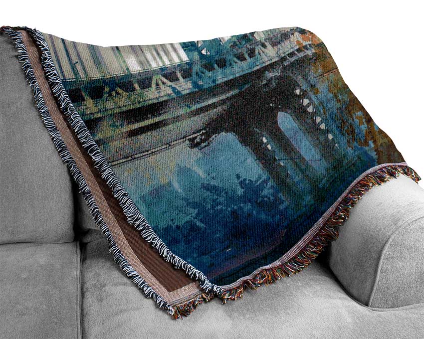 Retro City Patchwork Woven Blanket