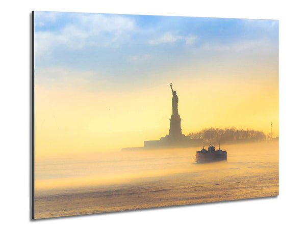 Mist Over The Statue Of Liberty