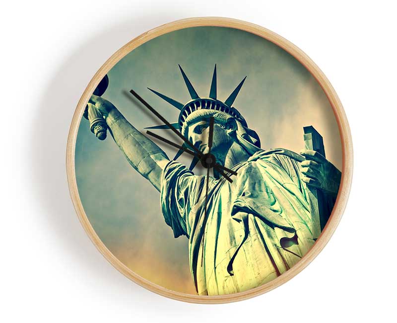 Statue Of Liberty Skies Clock - Wallart-Direct UK