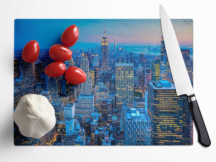 City Blues 1 Glass Chopping Board