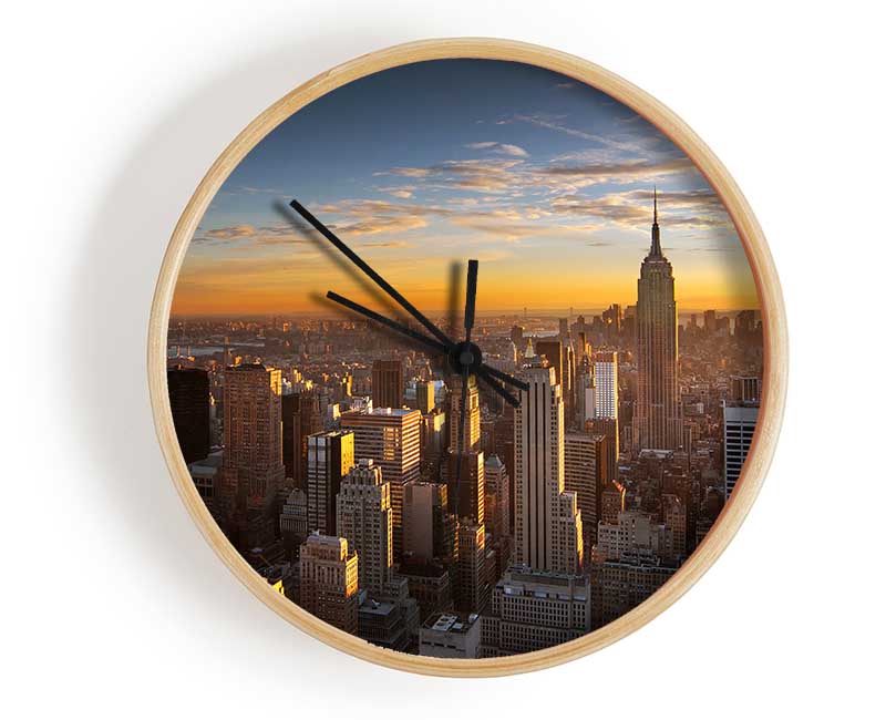 Sunrise Over The City That Never Sleeps Clock - Wallart-Direct UK