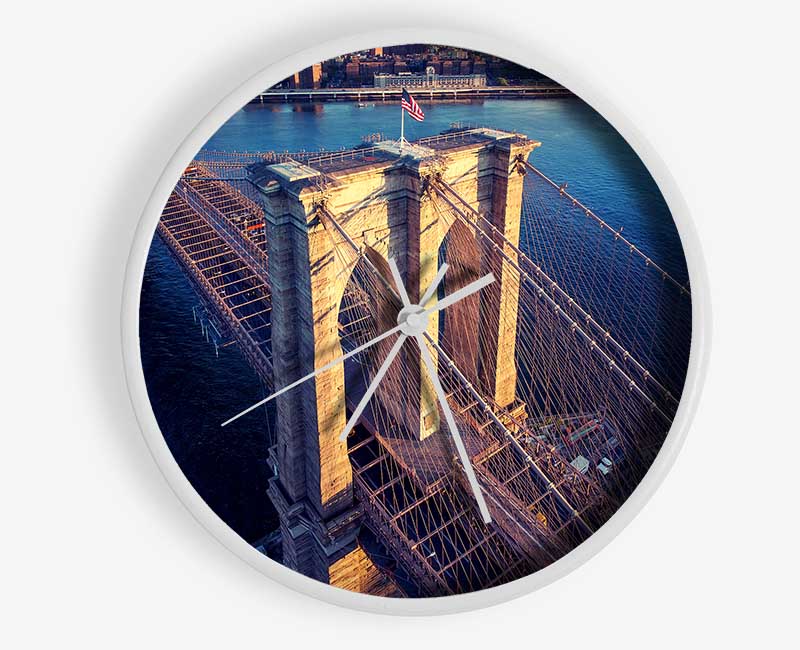 Brooklyn Bridge Above Clock - Wallart-Direct UK