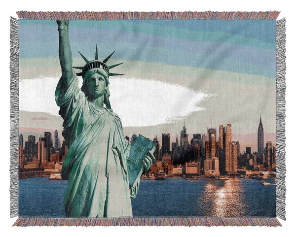 Statue Of Liberty Protection Woven Blanket