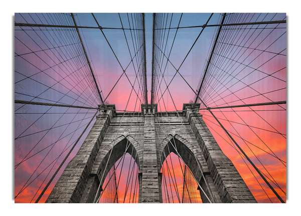 Fire Skies Above Brooklyn Bridge