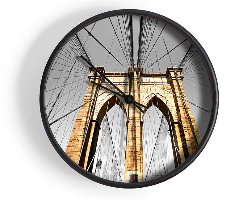 Golden Brooklyn Bridge Clock - Wallart-Direct UK