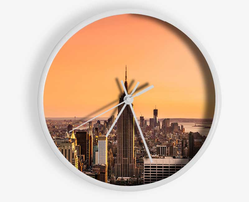 Empire State Building Perfect City Sunrise Clock - Wallart-Direct UK