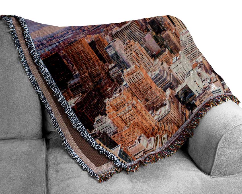 Storm Skies Over NYC Woven Blanket