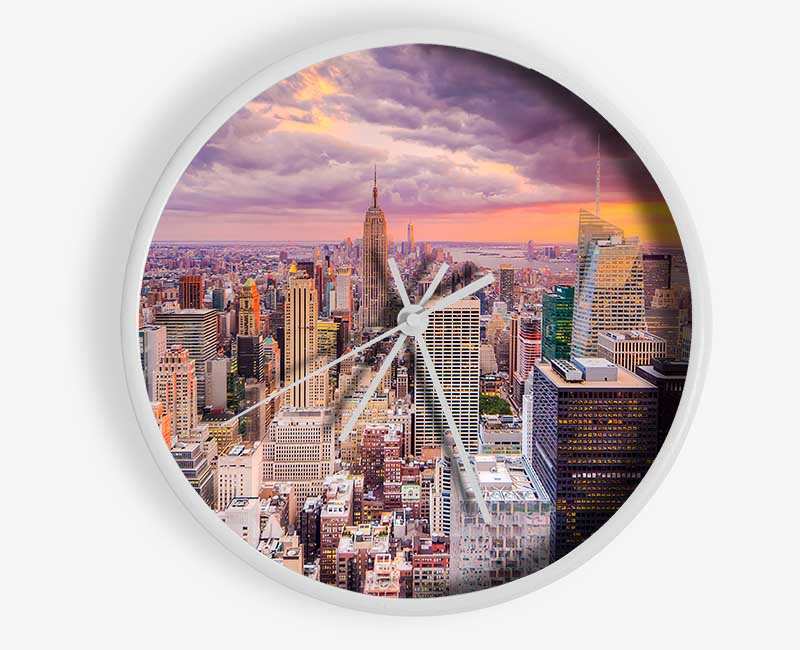 Storm Skies Over NYC Clock - Wallart-Direct UK