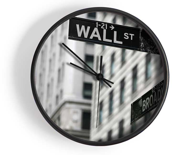 Wall Street And Broadway Signs Clock - Wallart-Direct UK