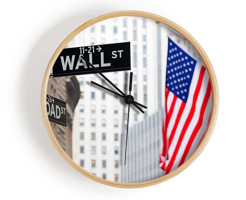 Wall Street American Flags Clock - Wallart-Direct UK