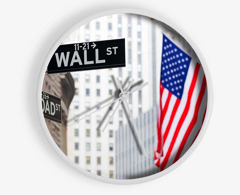 Wall Street American Flags Clock - Wallart-Direct UK