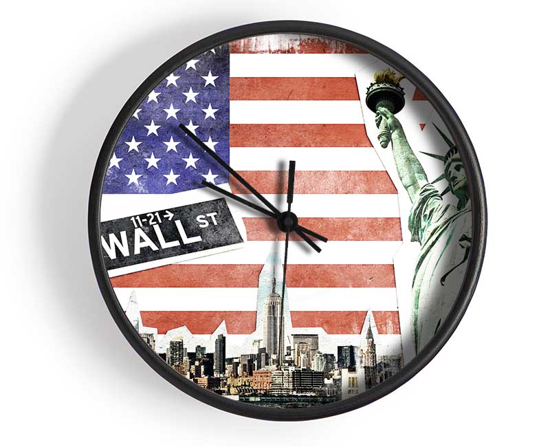 Montage Of NYC Clock - Wallart-Direct UK