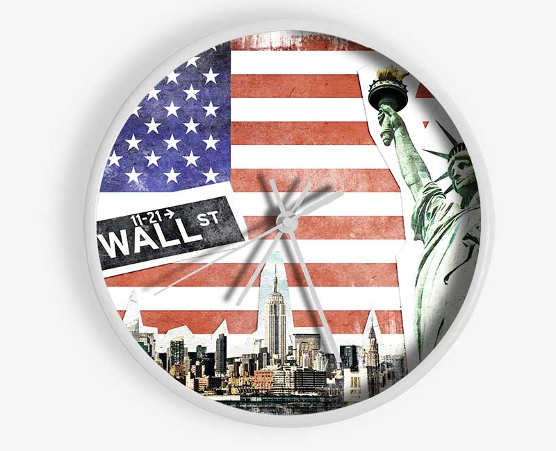 Montage Of NYC Clock - Wallart-Direct UK