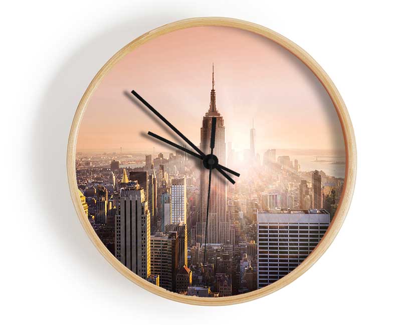 Sun Sparkle Through The Empire State Building Clock - Wallart-Direct UK