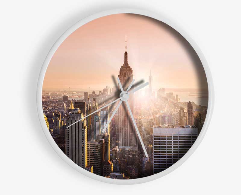 Sun Sparkle Through The Empire State Building Clock - Wallart-Direct UK