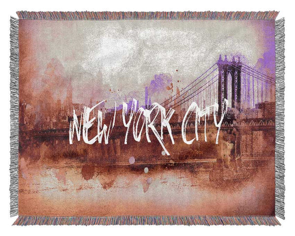 Pink NYC Woven Blanket