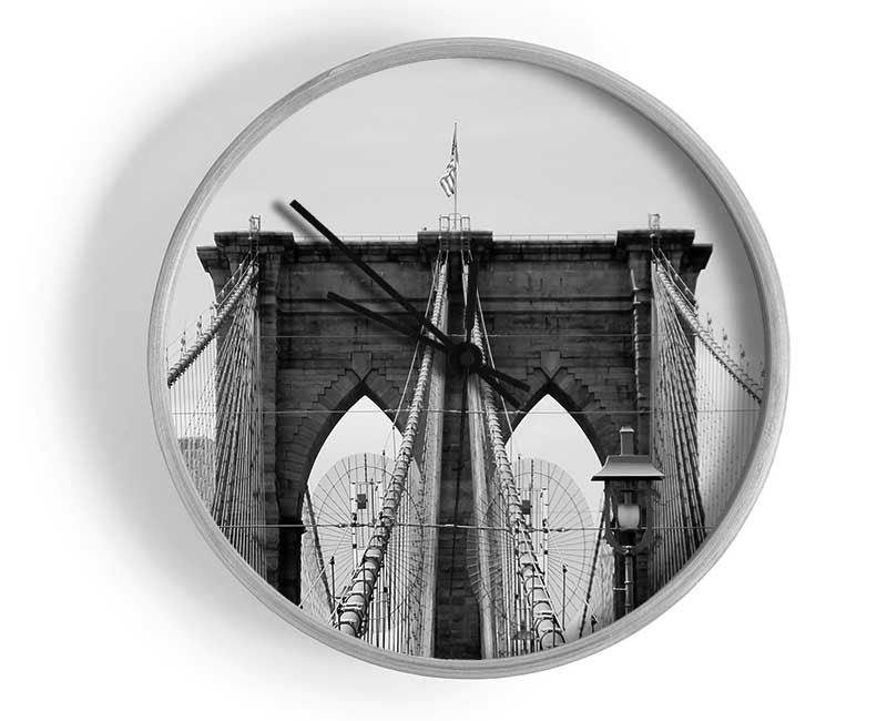 Structure Of Brooklyn Bridge 2 Clock - Wallart-Direct UK