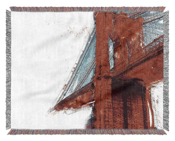 Red Funky Brooklyn Bridge Woven Blanket