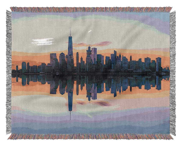 Perfect Sunset Reflections Woven Blanket