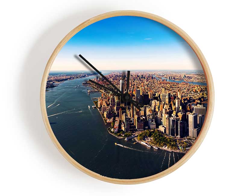 The Harbour Around NYC Clock - Wallart-Direct UK