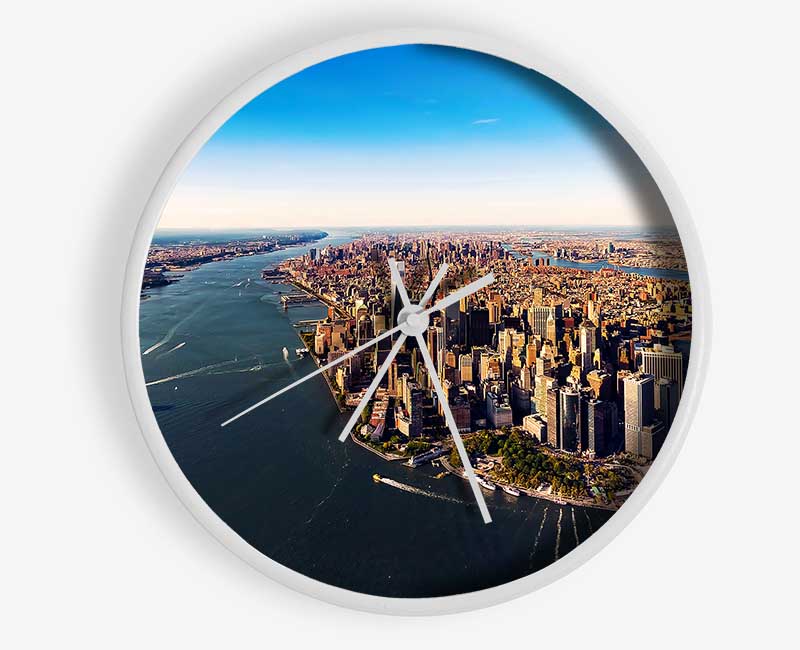 The Harbour Around NYC Clock - Wallart-Direct UK