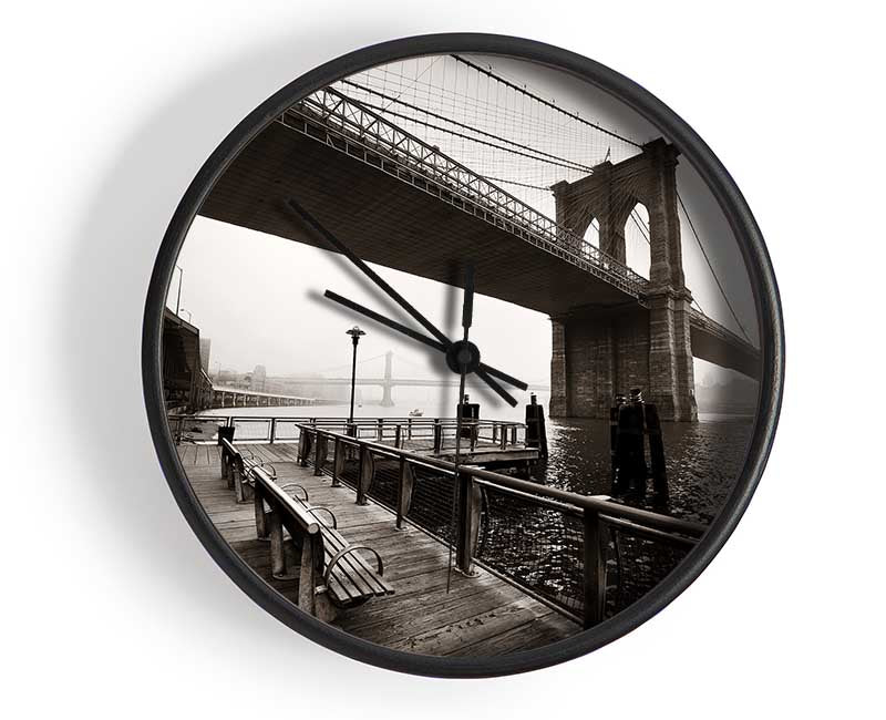 Under The Brooklyn Bridge Clock - Wallart-Direct UK