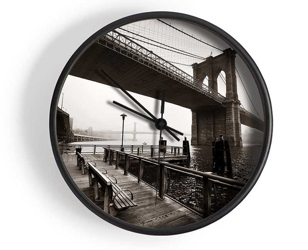 Under The Brooklyn Bridge Clock - Wallart-Direct UK