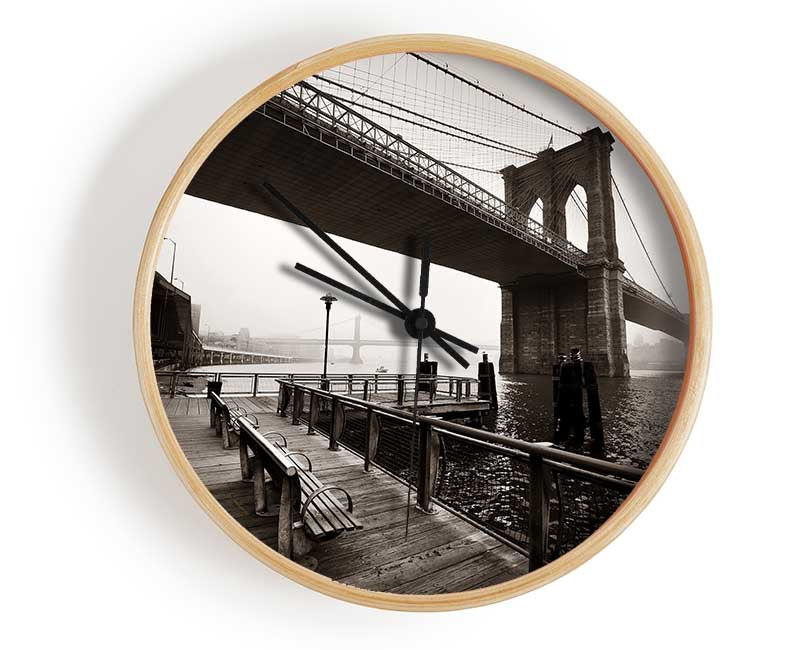 Under The Brooklyn Bridge Clock - Wallart-Direct UK