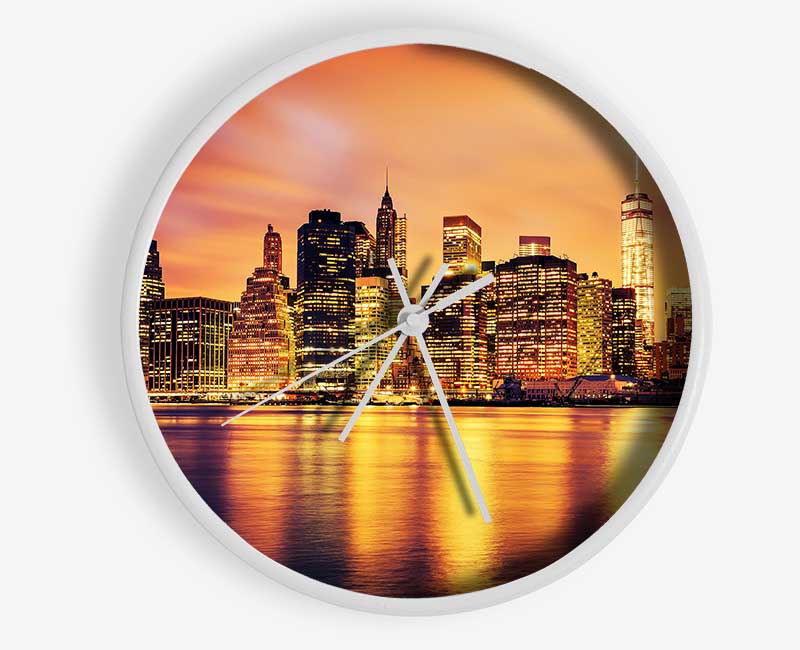 Stunning Skies Over The Hudson River Clock - Wallart-Direct UK