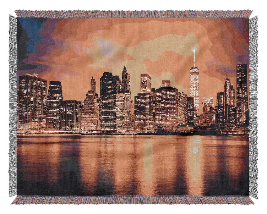 Stunning Skies Over The Hudson River Woven Blanket