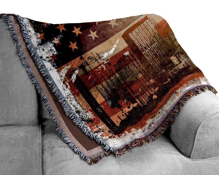 American Flag NYC Woven Blanket