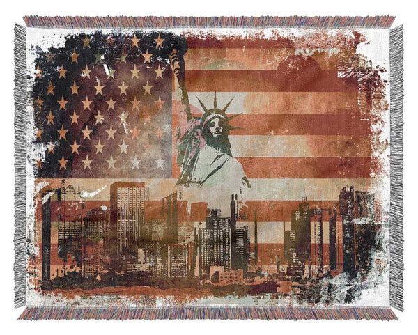 American Flag NYC Woven Blanket