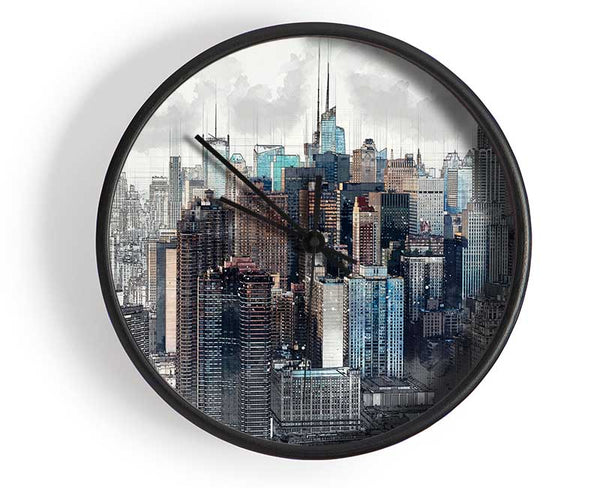 Outline Of The City 11 Clock - Wallart-Direct UK