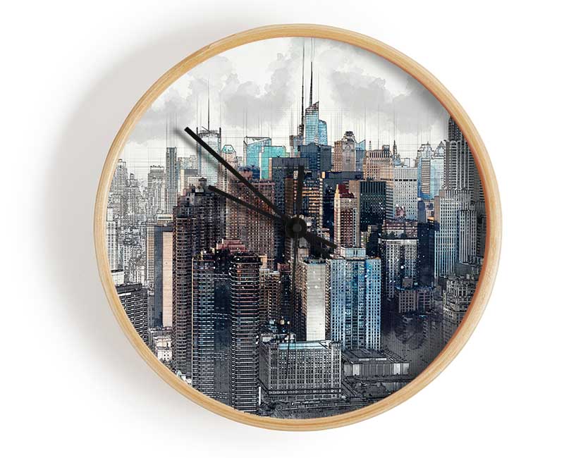 Outline Of The City 11 Clock - Wallart-Direct UK