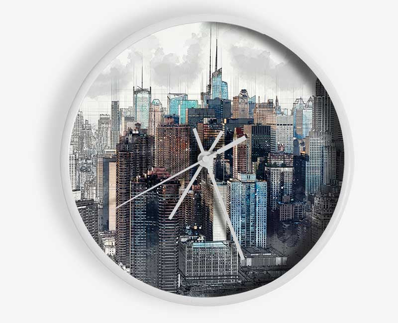 Outline Of The City 11 Clock - Wallart-Direct UK