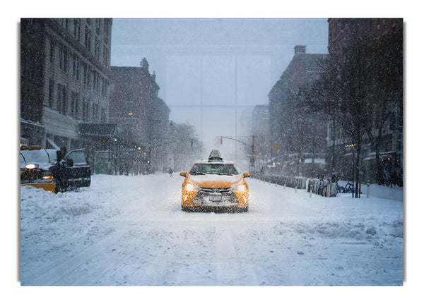 Yellow Cab In The Snow