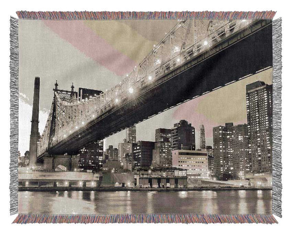 Queensboro Bridge Twilight Woven Blanket