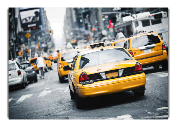 Yellow Taxis On The City Streets