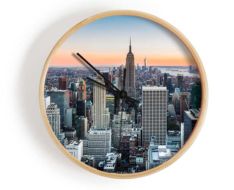 East River Through The Big City Clock - Wallart-Direct UK