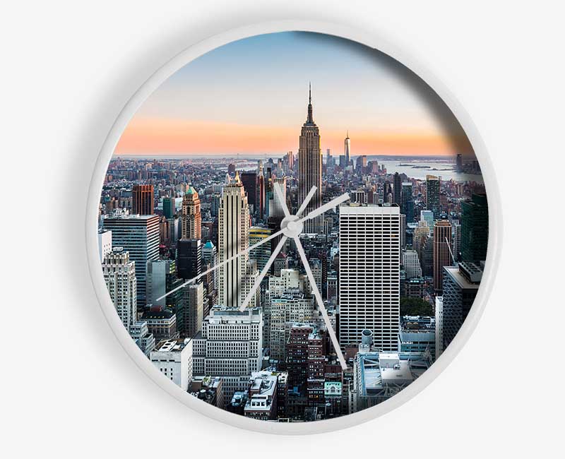 East River Through The Big City Clock - Wallart-Direct UK