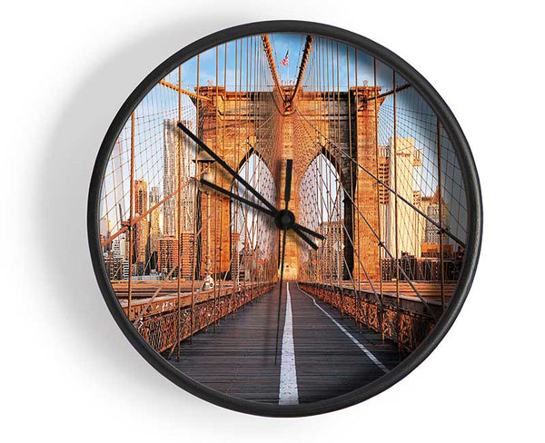 Brooklyn Bridge Structure Clock - Wallart-Direct UK