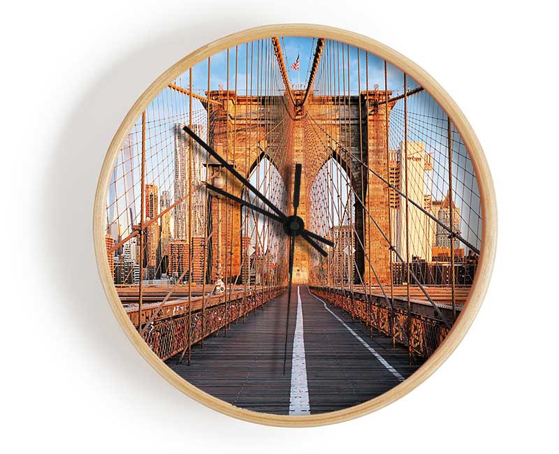 Brooklyn Bridge Structure Clock - Wallart-Direct UK