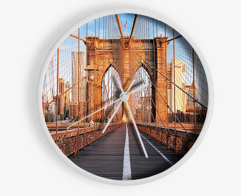 Brooklyn Bridge Structure Clock - Wallart-Direct UK