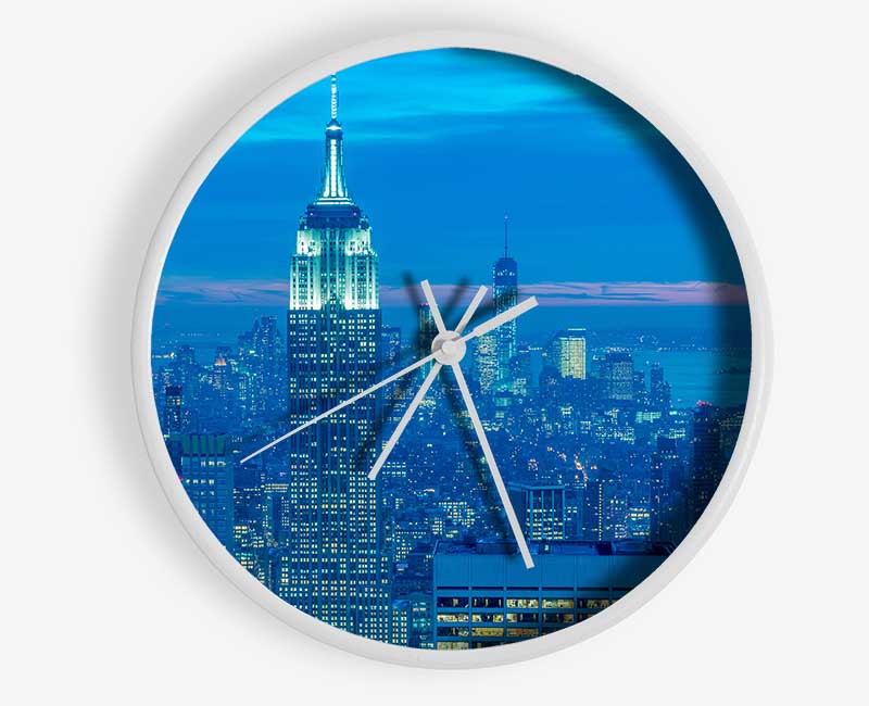 Empire State Building Blues Clock - Wallart-Direct UK