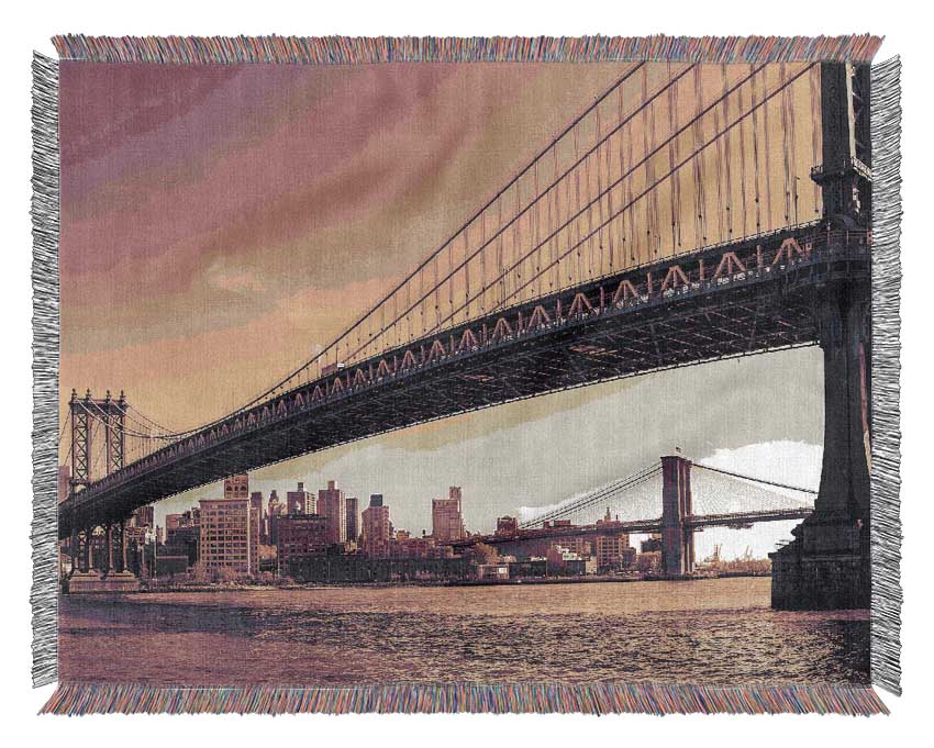 Bridges Of NYC Woven Blanket