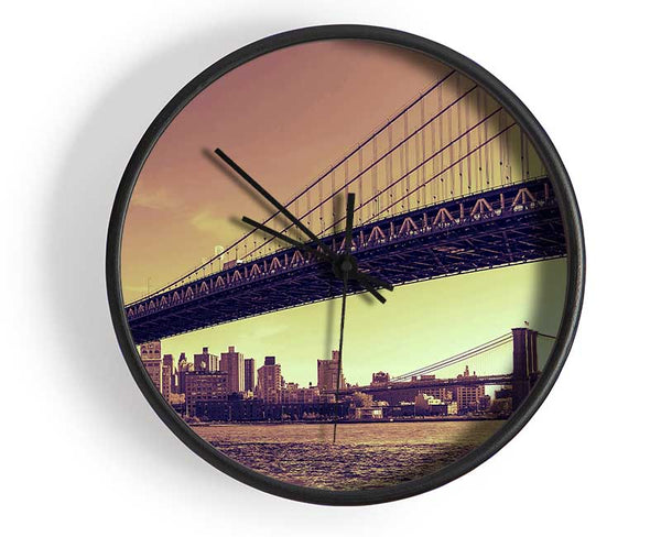 Bridges Of NYC Clock - Wallart-Direct UK