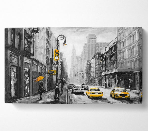 Yellow Cabs In The Streets Of NYC