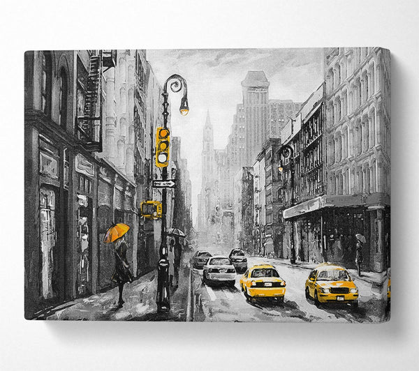 Picture of Yellow Cabs In The Streets Of NYC Canvas Print Wall Art